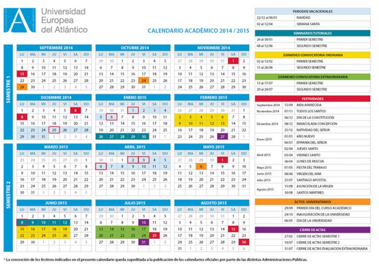 Calendario Academico Noticias UNEATLANTICO Noticias UNEATLANTICO