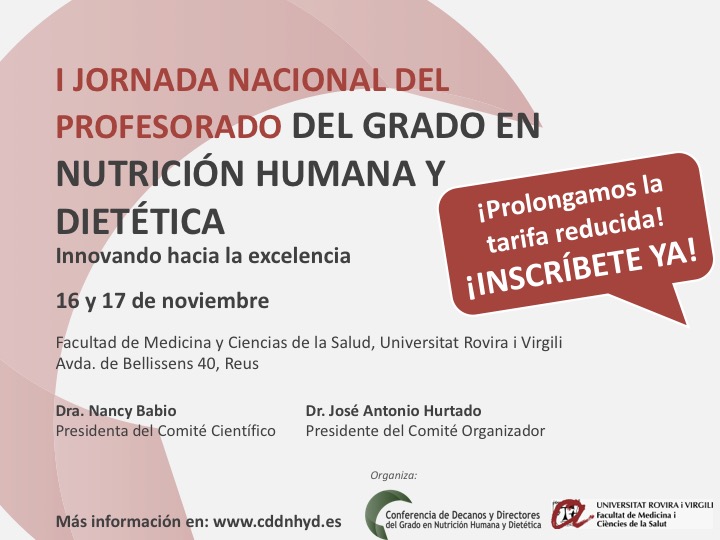 I Jornada Nacional del Profesorado de Nutrición Humana y Dietética 