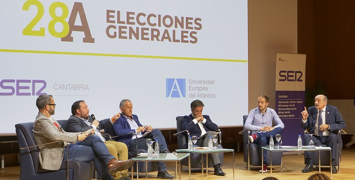 Los cabezas de lista de cinco partidos debatieron sus propuestas en UNEATLANTICO ante las elecciones generales del día 28