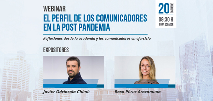 Los doctores Rosa Pérez y Javier Odriozola, lideran la ponencia sobre “El perfil de los comunicadores en la postpandemia” el próximo 20 de octubre