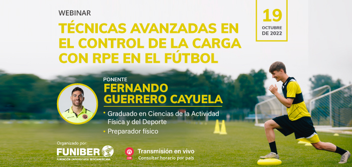 El próximo 19 de octubre tendrá lugar el webinar «Técnicas avanzadas en el control de la carga con RPE en el fútbol»