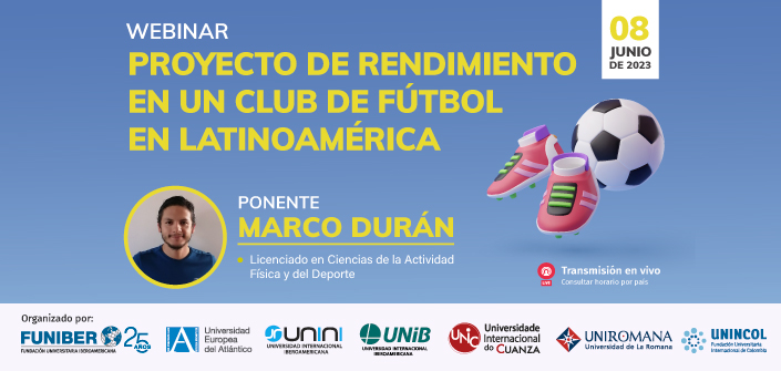UNEATLANTICO impulsa el Webinar «Proyecto de rendimiento en un club de fútbol en Latinoamérica» del próximo 8 de junio