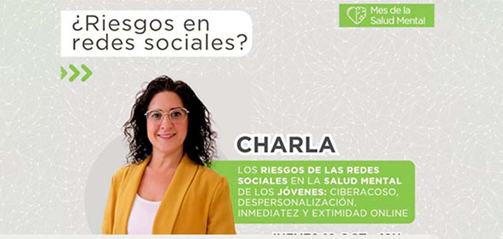 La profesora de UNEATLANTICO, Vanessa Yélamos, imparte una conferencia sobre los riesgos de las redes sociales en la salud mental de los jóvenes