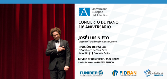 UNEATLANTICO celebra su 10º aniversario con un concierto de piano a cargo del músico José Luis Nieto
