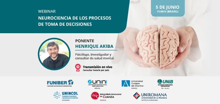 UNEATLANTICO organiza el webinar «Neurociencia de los procesos de toma de decisiones»