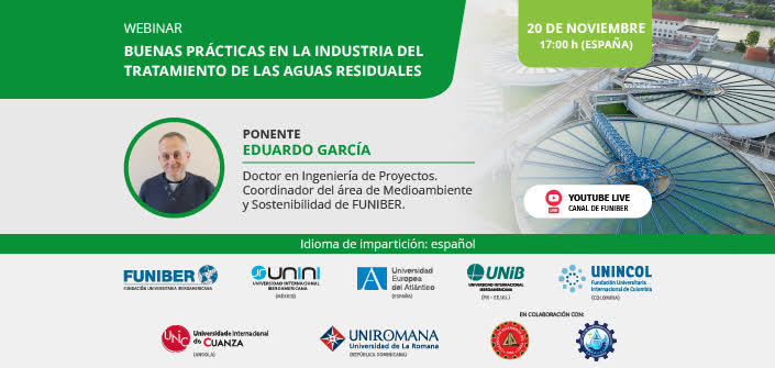 UNEATLANTICO organiza el webinar «Buenas prácticas en la industria del tratamiento de las aguas residuales»