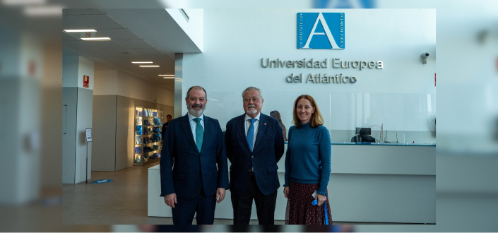 UNEATLANTICO recibe la visita del cónsul honorario de Ucrania en Cantabria, D. Arturo González Mota