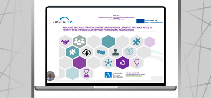 UNEATLANTICO promueve los resultados del proyecto Erasmus+ DigitalTA en la conferencia INTED 2025