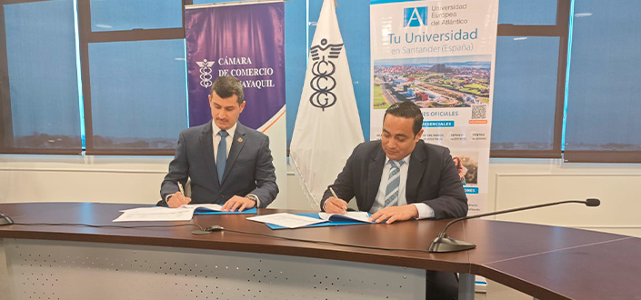 UNEATLANTICO y FUNIBER firman convenio de colaboración con la Cámara de Comercio de Guayaquil
