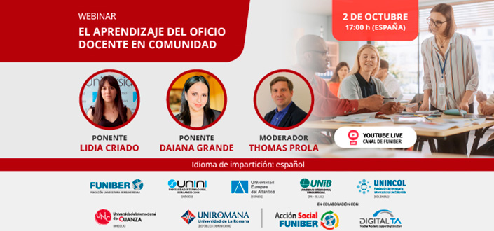 UNEATLANTICO organiza la mesa redonda online «El aprendizaje del oficio docente en comunidad»