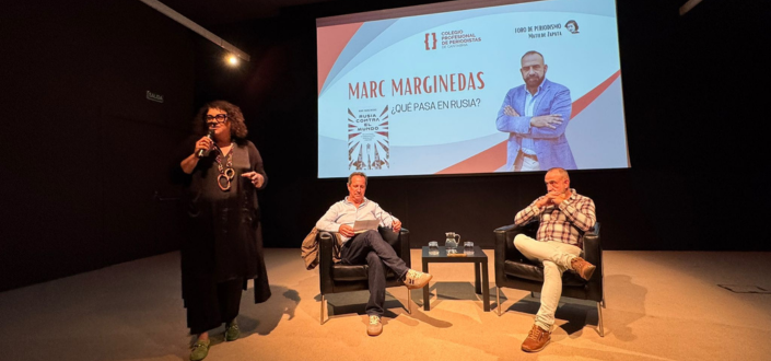 Alumnos de UNEATLANTICO asisten a la charla de Marc Marginedas organizada por el Colegio de Periodistas