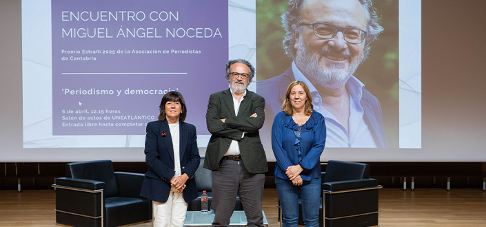 UNEATLANTICO acoge una charla sobre periodismo y democracia con Miguel Ángel Noceda