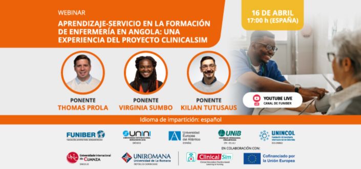 UNEATLANTICO organiza el webinar «Aprendizaje-servicio en la formación de enfermería en Angola: una experiencia del proyecto CLINICALSIM»